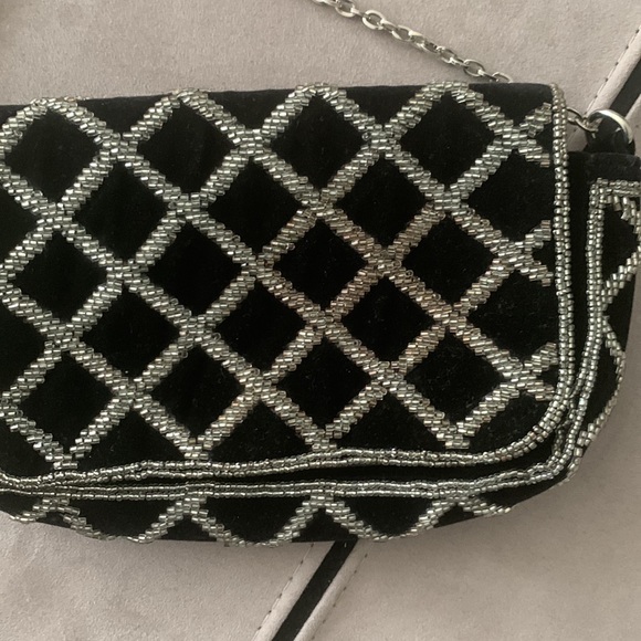 NWT H & M Black Beaded Shoulder Bag - Picture 6 of 17
